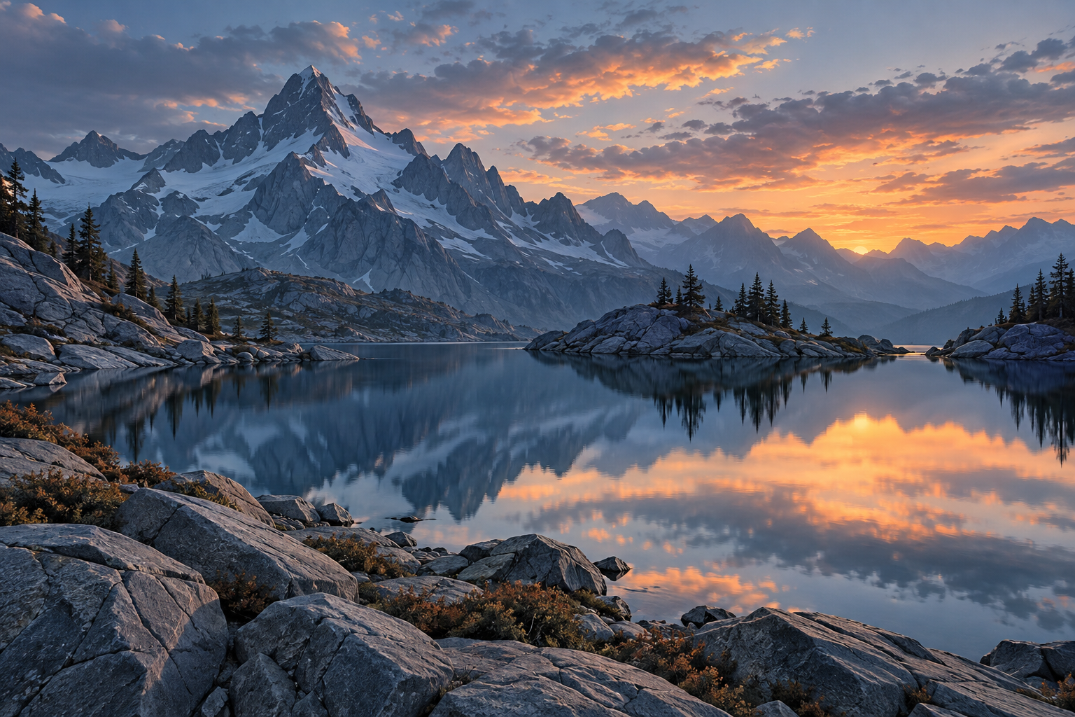 Quiet mountain horizon